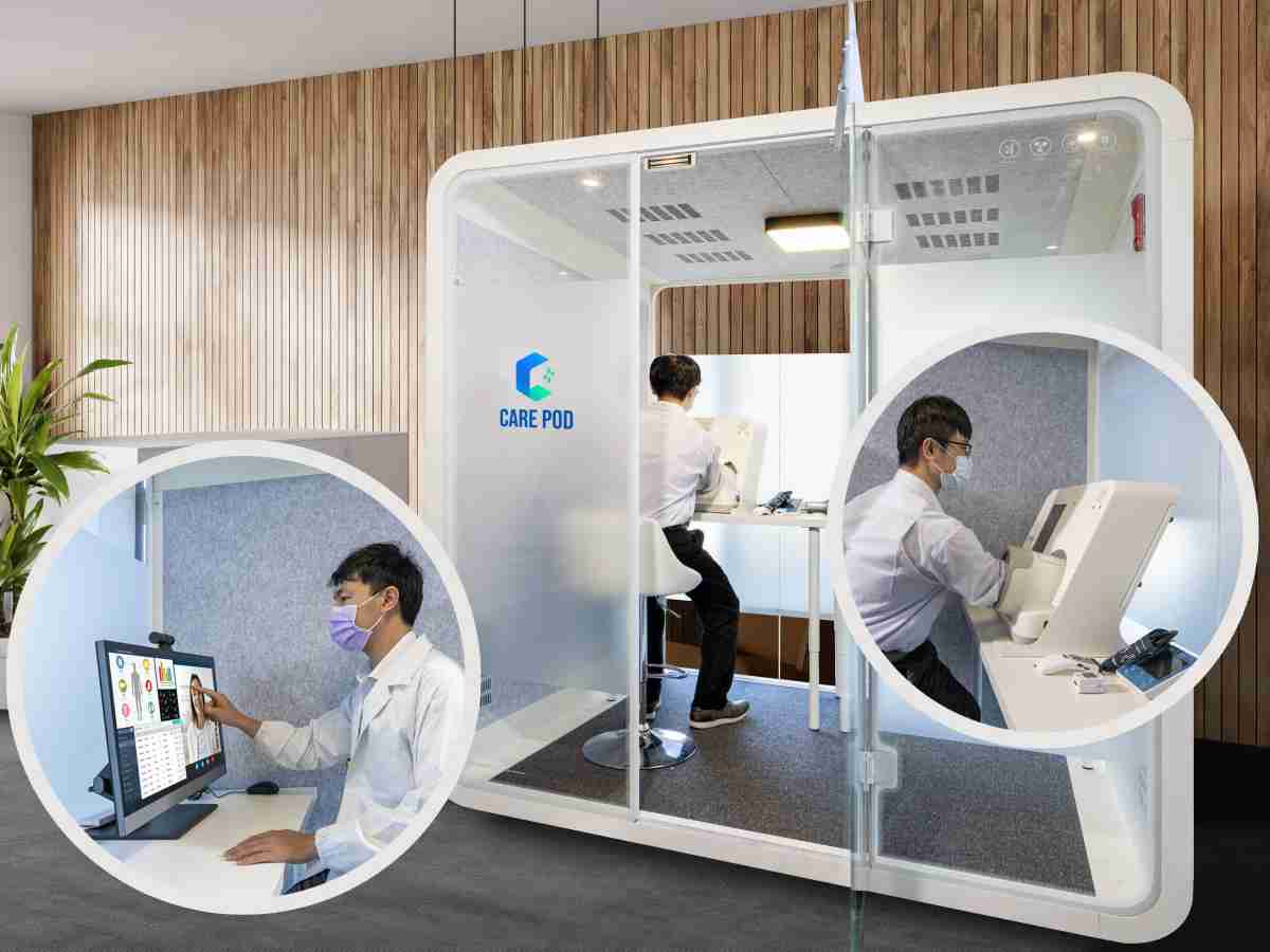 达擎于医疗科技展中展出＂远距诊疗舱＂，，，以因应医疗数字化及社会高龄化趋势下、、、复诊及慢性病患等族群对于远距看诊需求逐渐升高所推出的创新整合方案。。多功能合一、、高隐私性的远距诊疗舱可根据病患端与医师端的不同需求，，，提供弹性化及客制化功能，，节省医生和病患的精力及时间