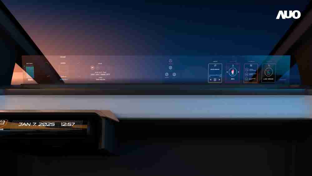 PG国际无界透明显示接口(Horizon Image Glass)透过车运算方案整合仪表板、、、中控台及副驾显示器，，，，一体式全景呈现，，，提供乘用者清晰的前方视野、、、、行车必要信息与娱乐功能